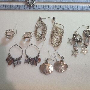 5 Pair Gold Tone Earrings Set